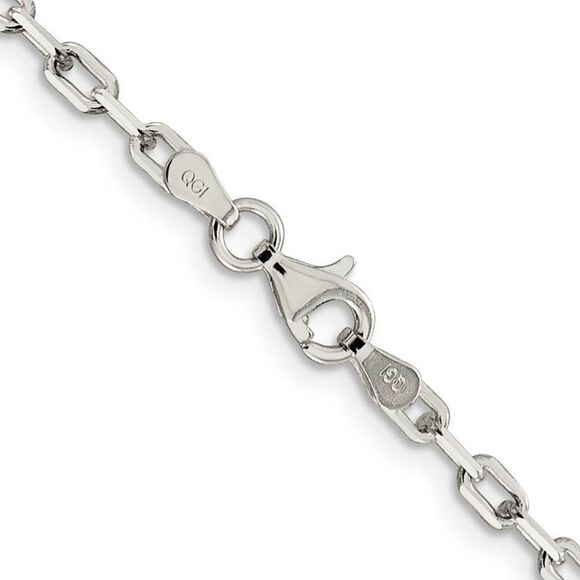 2.75mm Sterling Silver Solid Elongated Cable Chain Necklace, 22 Inch - Picture 2 of 8